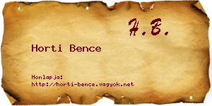 Horti Bence névjegykártya